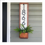 Edgefield Vertical Address Sign Planter with Lighted House Number Sign - Vertical Address Plaque with Solar Powered LED Light - Personalized