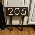 Benson Lawn Address Sign with Stakes, Yard Address Plaque for House Entryway, Large Personalized Address Numbers