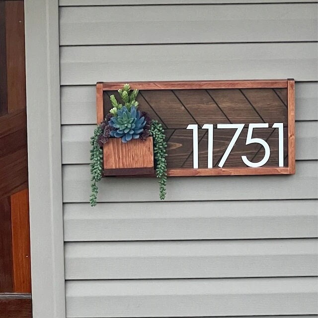 Weston Address Plaque | House Number | Planter Box | Address Sign | Address Plaque | Address Sign | Horizontal Address | House Numbers