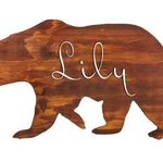 Xl BEAR Adorable Woodland Nursery Name Sign with Bear Design, Ideal Baby Boy Gift Rustic Decor Accent, Customizable Bear Nursery Name Sign