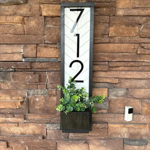 Fairview Vertical Sign Planter, House Number, House Number Sign, Address Sign, Address Plaque Personalized Numbers Sign, Housewarming Gift