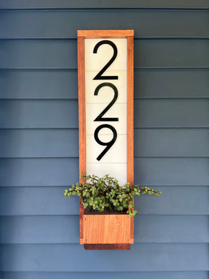 Vienna Shiplap Vertical Address Sign Planter, House Number, House Number Sign, Address Sign, Address Plaque Numbers Sign, Housewarming Gift