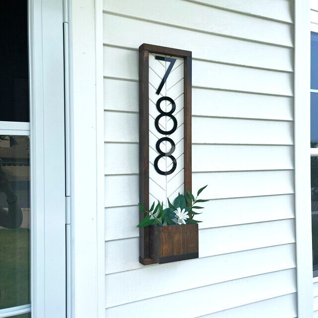Fairview Vertical Sign Planter, House Number, House Number Sign, Address Sign, Address Plaque Personalized Numbers Sign, Housewarming Gift
