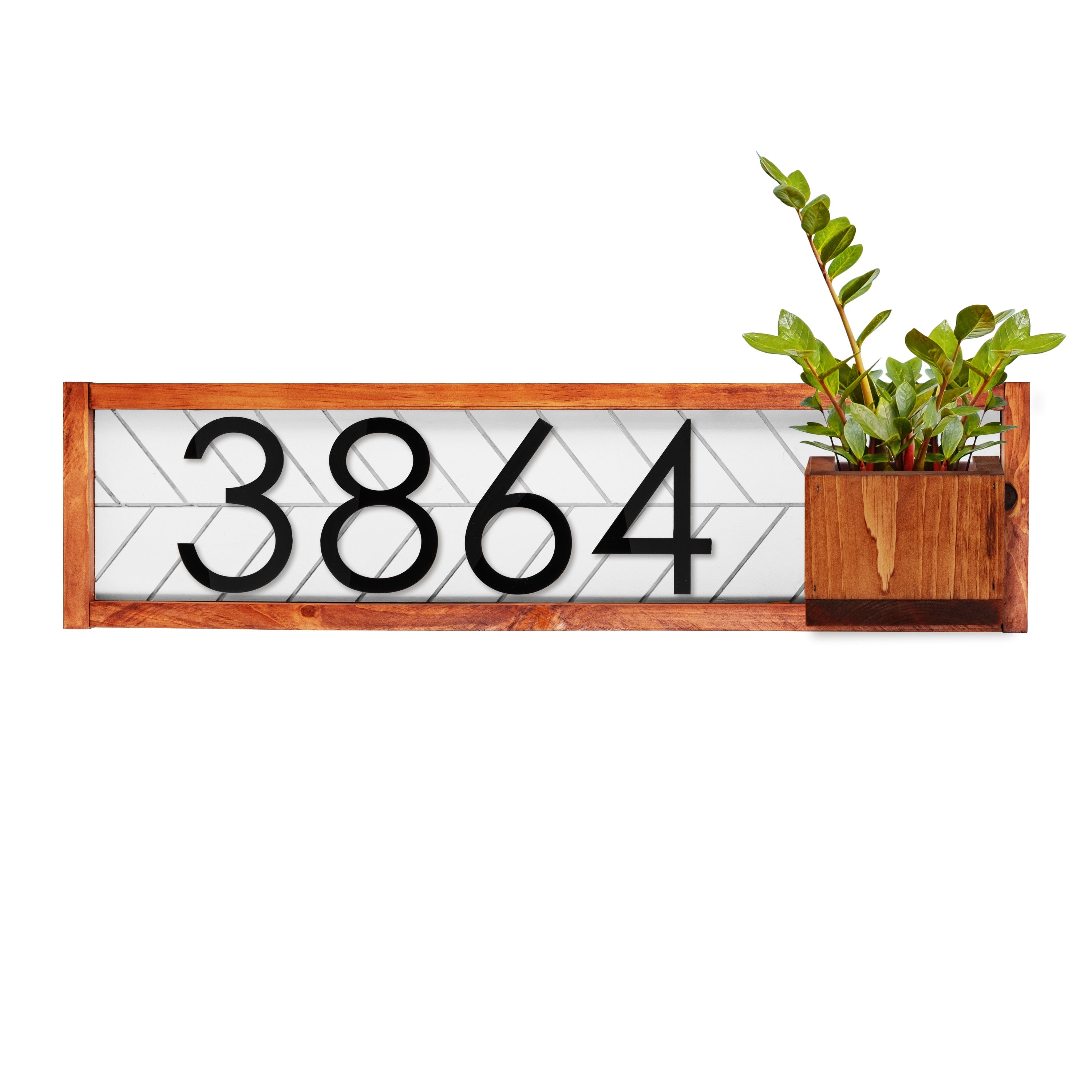 Penfeild Hoizontal Address Sign with Planter, Personalized Address Plaque  House Numbers Contemporary Address Numbers Housewarming Gift