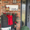Weston Festive Custom Holiday Decor: Personalized Address Plaque and House Number Sign Christmas Front Door Decor and Entryway Decor