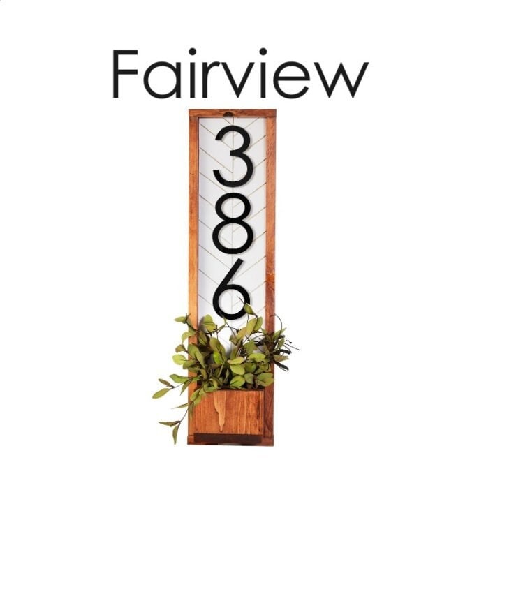 Fairview Vertical Address Sign Planter, House Number, House Number Sign, Address Sign, Address Plaque Personalized Numbers Housewarming Gift