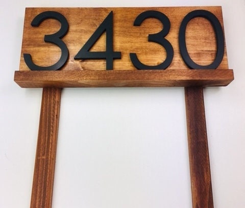 Benson address plaque with stakes, ground number sign, address numbers for lawn, address sign, house number plaque with stakes, house sign