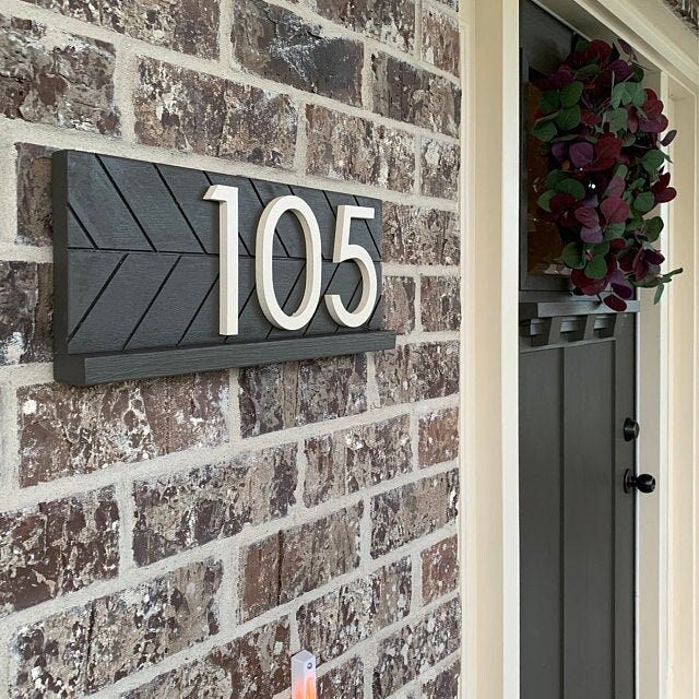 Towson address sign, modern address plaque, large address numbers for outside, personalized house number sign, housewarming gift curb appeal