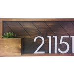 Weston Address Sign with Planter, Modern Address Plaque for Home, Personalized House Number Sign, Address Numbers for Outside, Housewarming