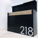 Mailbox Wall Mount, Modern Metal Mailbox in Classic Style - Unique Design with Mail Slot and Mail Storage - Powder Coated for Outdoor Décor