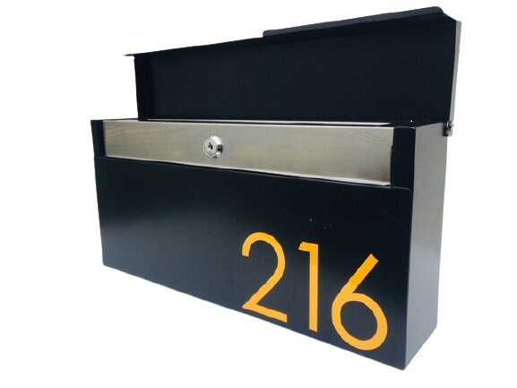 Mailbox, Wall Mount Mailbox, Modern Mailbox, Black Mailbox, Locking Mailbox, Custom Mailbox, Metal Mailbox, Steel Mailbox, Mailbox Numbers