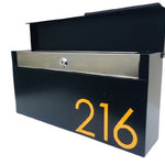 Mailbox, Wall Mount Mailbox, Modern Mailbox, Black Mailbox, Locking Mailbox, Custom Mailbox, Metal Mailbox, Steel Mailbox, Mailbox Numbers