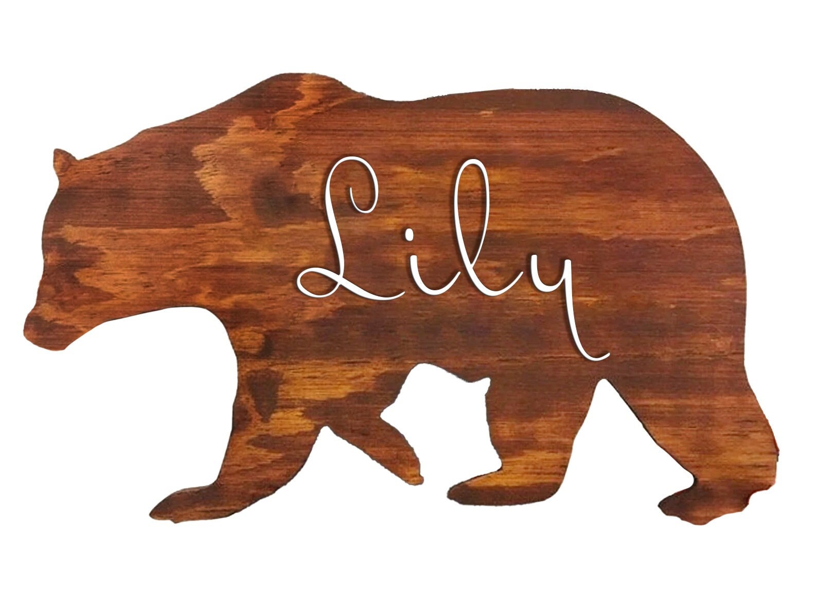 XL BEAR Adorable Baby Boy Gift: Personalized Woodland Name Sign with Bear Accent for Nursery Decor, Woodland Nursery Name Sign, Bear Nursery