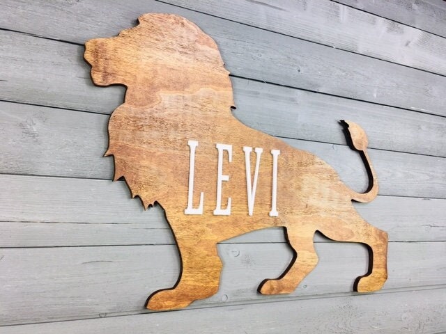 Xl lion Personalized Safari Nursery Name Sign - XL Lion, Baby Boy Gift, Baby Room Decor, Nursery Name Sign, Zoo Animals