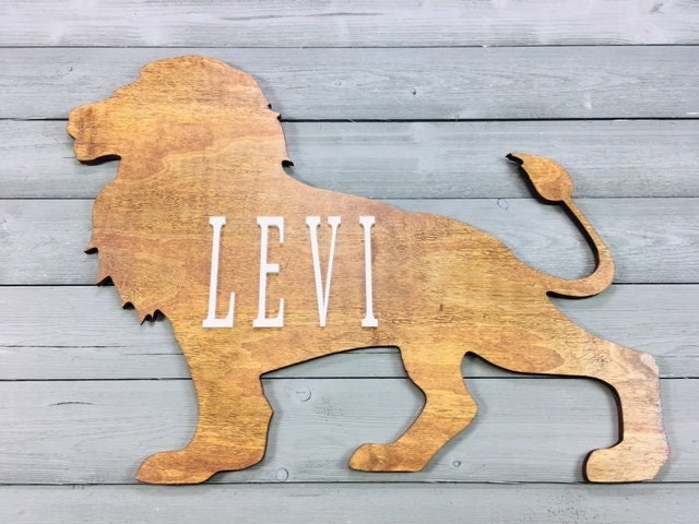 Xl lion Personalized Safari Nursery Name Sign - XL Lion, Baby Boy Gift, Baby Room Decor, Nursery Name Sign, Zoo Animals