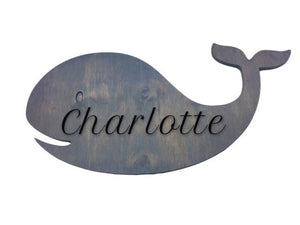 XL Whale baby gift, whale nursery art decor, ocean nursery decor whale, ocean nursery sign, whale nursery, whale name sign, baby girl gift