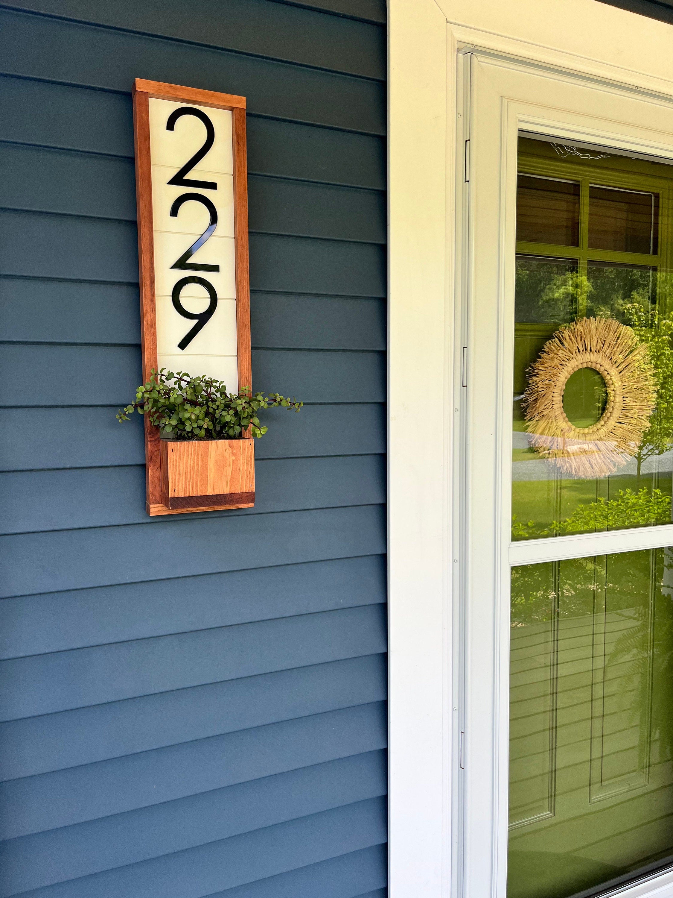 Vienna Shiplap Vertical Address Sign Planter, House Number, House Number Sign, Address Sign, Address Plaque Numbers Sign, Housewarming Gift