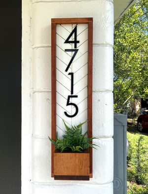 Fairview Vertical Sign Planter, House Number, House Number Sign, Address Sign, Address Plaque Personalized Numbers Sign, Housewarming Gift