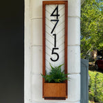 Fairview Vertical Address Sign Planter, House Number Sign and Personalized Address Plaque for a Unique Yard Sign, Custom House Number Sign