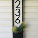 Fairview Vertical Address Sign Planter, House Number Sign and Personalized Address Plaque for a Unique Yard Sign, Custom House Number Sign