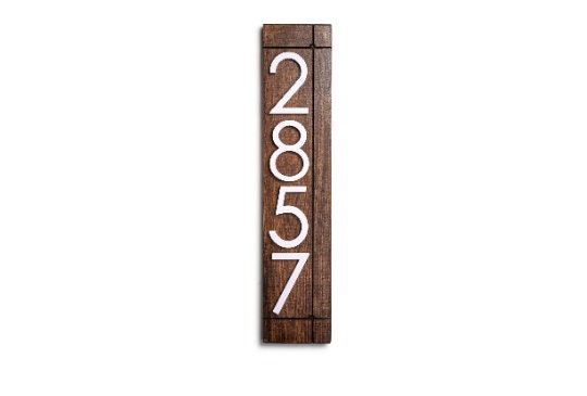 Laurel Custom House Sign | Modern Address Numbers | Vertical Address Plaque | Personalized Home Decor