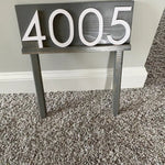 Benson Personalized Lawn Address Sign - Modern House Numbers for Outside - Large Yard Address Plaque with Stakes - Upgrade Your House