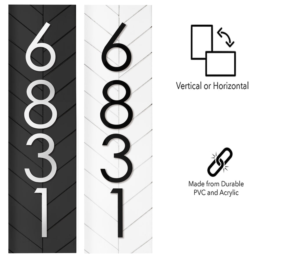 Chesapeake 100% uv & weatherproof vertical address sign, address plaque, address number sign for porch, personalized pvc address sign home