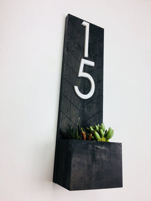 Pierce personalized house number plaque - vertical sign with custom vertical address numbers modern vertical house number sign - sleek