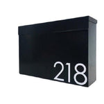Mailbox, mailbox wall mount, modern mailbox, black mailbox, locking mailbox, custom mailbox, metal mailbox, steel mailbox, mailbox numbers