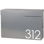 Mailbox, black rectangle locking mailbox for wall mounted, house address mailbox with newspaper slot, waterproof and rustproof, locking