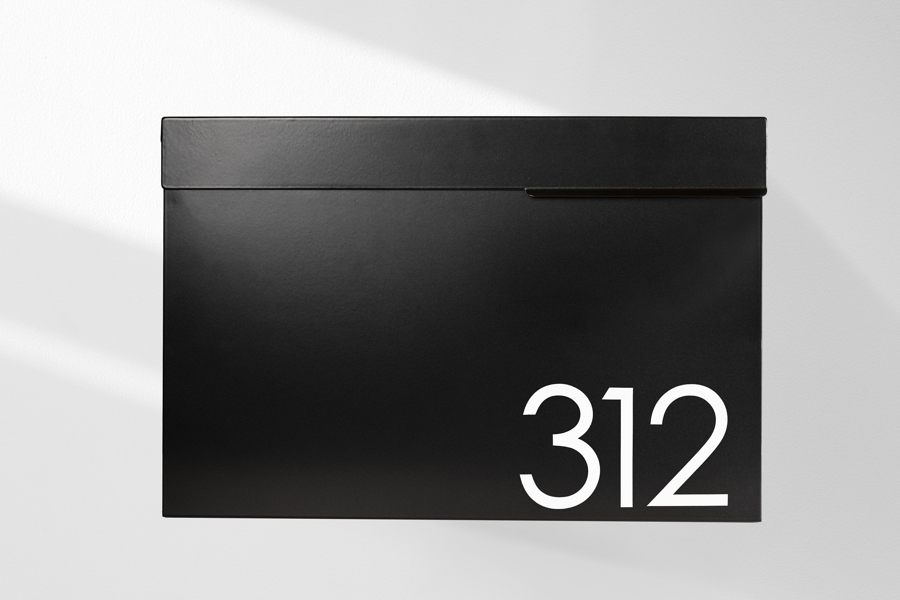 Mailbox, black rectangle locking mailbox for wall mounted, house address mailbox with newspaper slot, waterproof and rustproof, locking